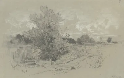 Shrubbery At A Pond