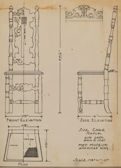 Side Chair With Cane Back And Seat