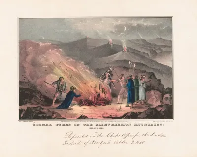 Signal Fires On The Slievenamon Mountains Ireland 1848