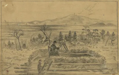 Signal Officers Watching The Camps Of Gen Lees Army On The South Side Of The Rapidan River From The Signal Station On Poney Mountain