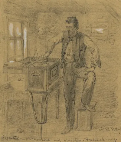Signal Telegraph Machine And Operator Fredericksburg