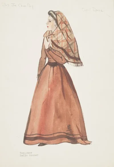 Silas The Chore Boy Cecil Dare Brown Gown And Brown Plaid Shawl