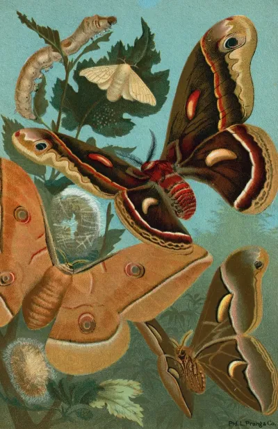 Silk Worm And Moths