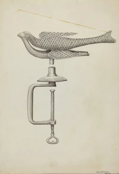 Silver Bird Sewing Holder