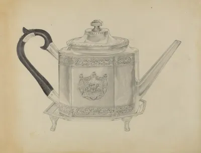 Silver Teapot And Tray