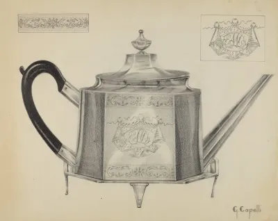 Silver Teapot With Tray