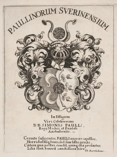 Simon Paullis Vabenskjold Illustration Til Simon Paulli Quadripartitum Botanicum