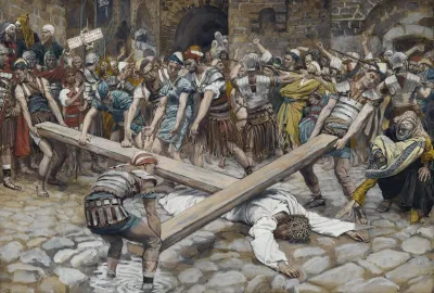 Simon The Cyrenian Compelled To Carry The Cross With Jesus