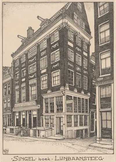 Singel Hoek Lijnbaansteeg Te Amsterdam