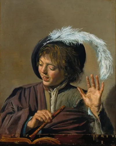 Singing Boy With Flute