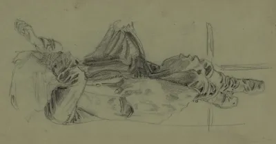 Single Reclining Figure With Cloth Over Face