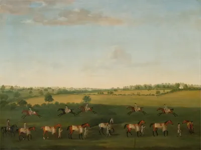 Sir Charles Warre Malets String Of Racehorses At Exercise