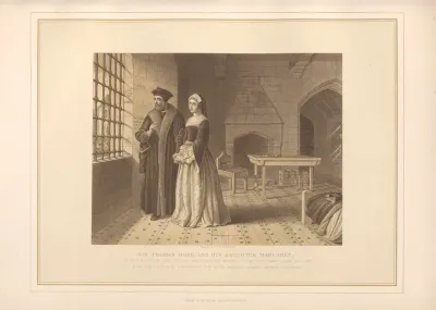 Sir Thomas More And His Daughter Margaret In The Prison J R Herbert