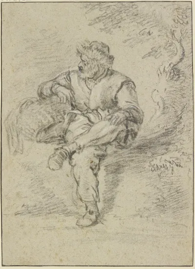 Sitting Fisherman With Basket