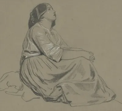 Sitting Girl Looking Up