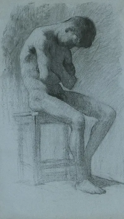 Sitting Male Nude