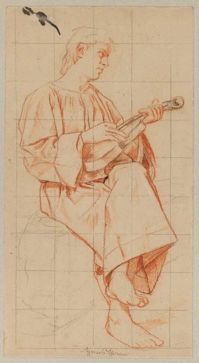 Sitting Man With The Violin