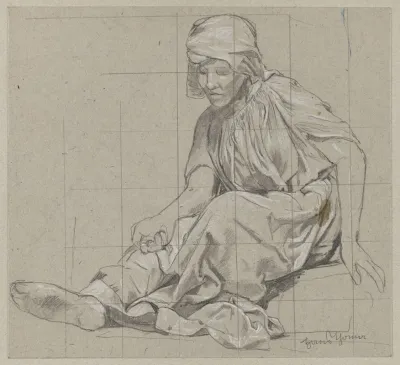 Sitting Woman In A Draped Robe 2