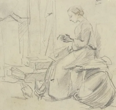 Sitting Woman Seamstress