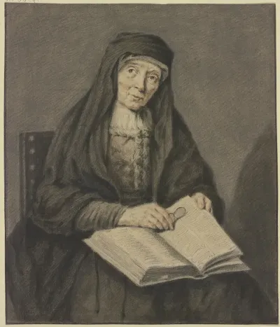 Sitzende Alte Frau In Einem Buch Lesend Sie Halt Die Brille In Der Hand Kniestuck