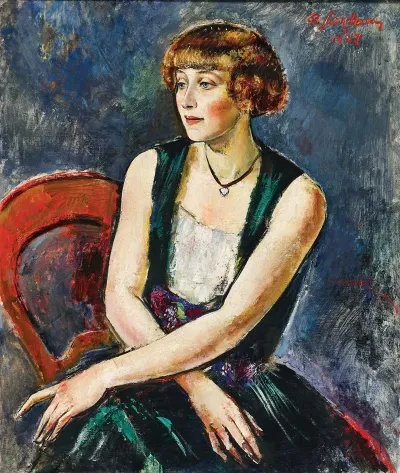 Sitzende Dame Mit Pagenkopf Lisl Scholler