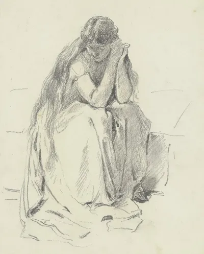 Sitzende Frau Mit Langem Haar Loreley