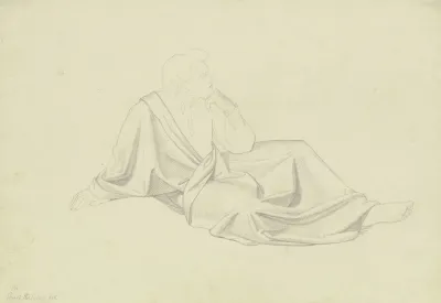 Sitzende Gewandfigur Nach Rechts