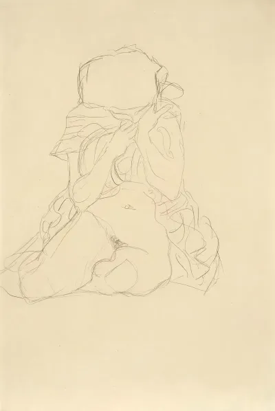 Sitzender Halbakt Von Vorne Studie Zu Tod Und Leben Semi Nude Seated Study For Death And Life