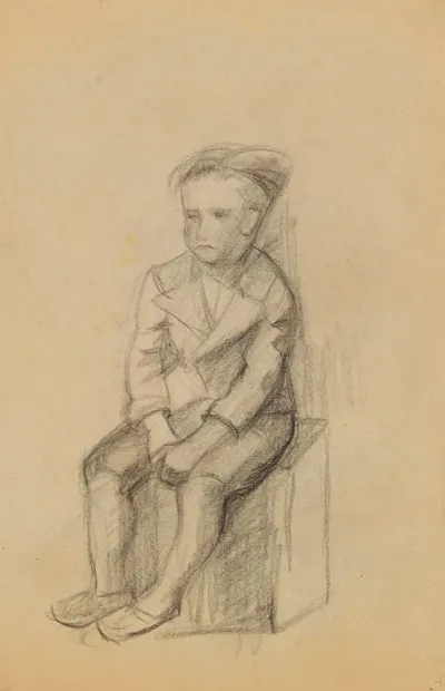 Sitzender Knabe