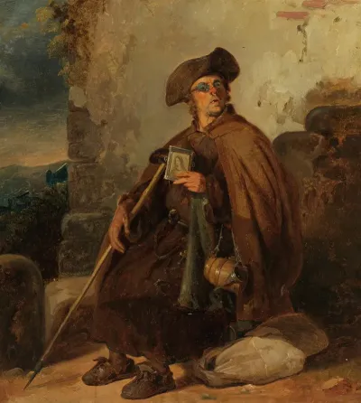 Sitzender Pilger