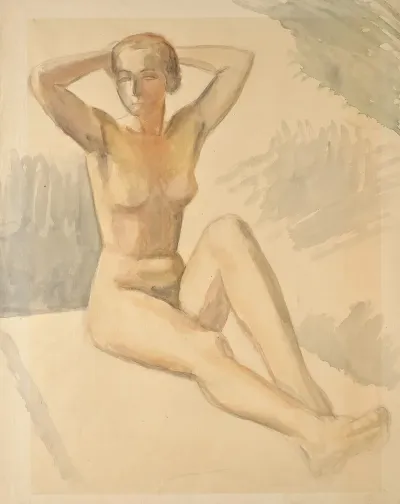Sitzender Weiblicher Akt 6
