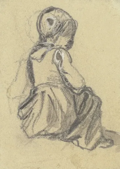 Sitzendes Kind Etwas Von Hinten Nach Rechts