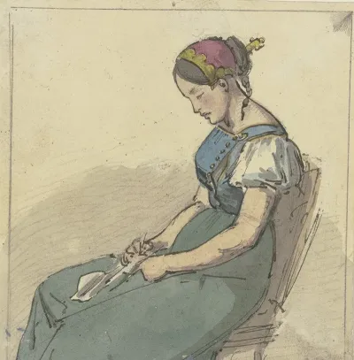 Sitzendes Madchen Schlafend