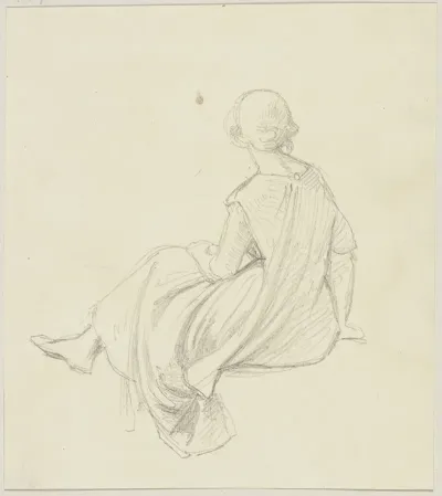 Sitzendes Madchen Von Hinten Gesehen