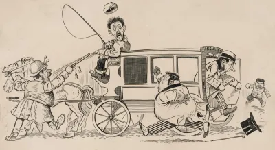 Six Comic Strip Frames Of Coach Driver And Mischievous Boy Pl 5