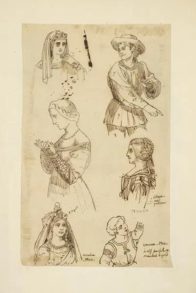 Six Half Length Studies Of Various Figures Male And Female And A Child