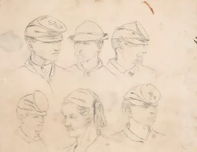 Six Studies Of Soldiers Heads