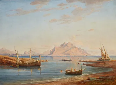 Sizilianische Kustenlandschaft Mit Blick Auf Den Monte Pellegrino