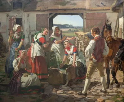 Sjaellandske Hostpiger Ved En Brond