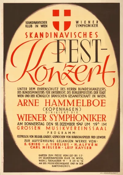 Skandinavisches Festkonzert Im Grosen Musikvereinssaal 18 Dezember 1947