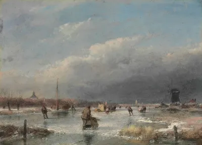 Skaters On A Frozen River