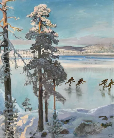 Skaters On Lake Ruovesi