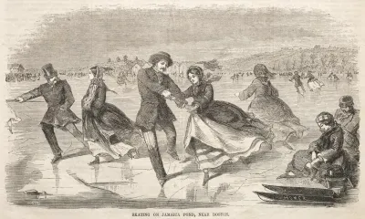 Skating On Jamaica Pond Near Boston