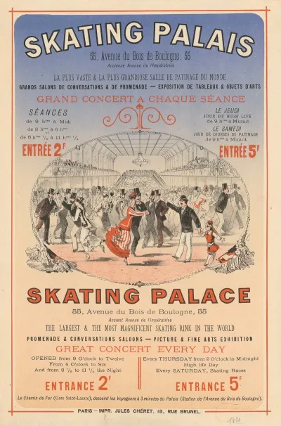 Skating Palais 55 Avenue Du Bois De Boulogne La Plus Vaste Et La Plus Grandiose Salle De Patinage Du Monde