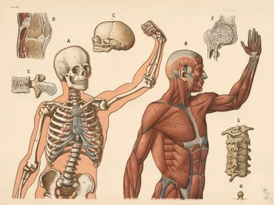 Skeleton And Muscles Above The Waist
