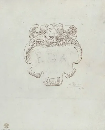 Sketch For A Nameplate For Edward D Adams