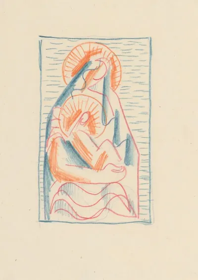 Sketch For Madonna And Child In Her Lap