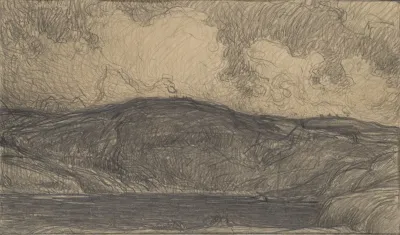 Sketch For Midsummer Bonfires In Stormy Weather