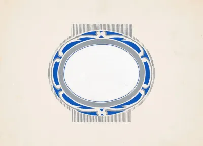 Sketch For Oval Medallion And Ruppert Beer Blue And Silver Logo
