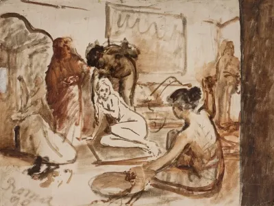 Sketch For The 1st Composition Of The Painting Potocka In Bakhchisaray